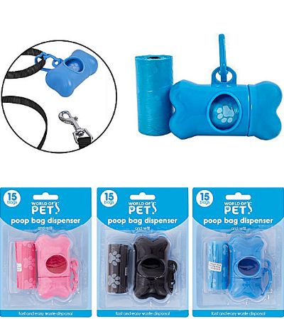 World Of Pets - Poop Bag And Dispenser, Assorted Picked At Random